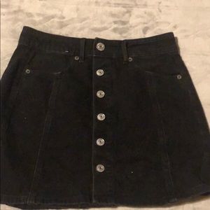 High rise jean skirt